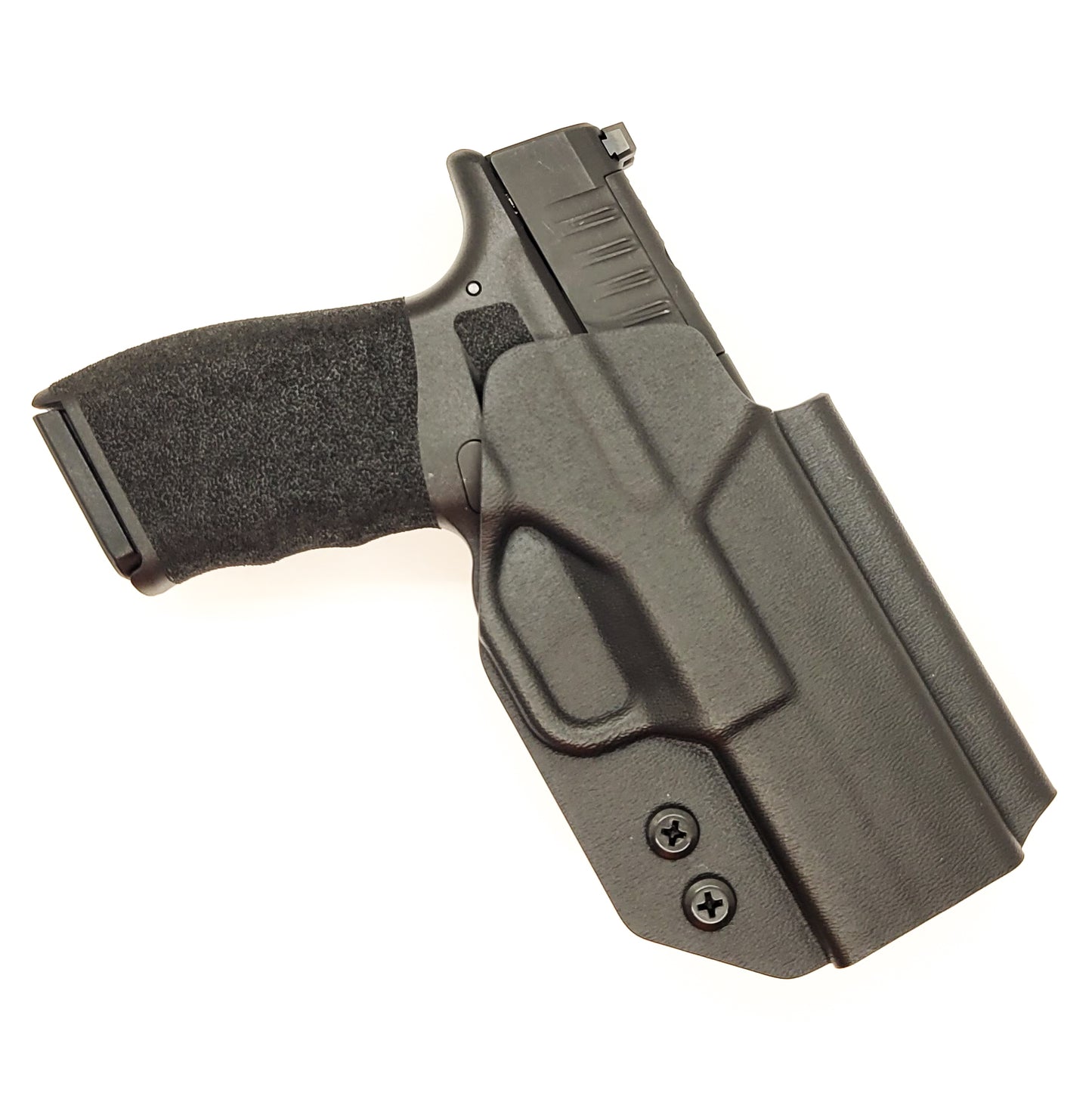 For the best Outside Waistband OWB Holster for the Springfield Armory Hellcat Pro handgun with or without a red dot sight shop Four Brothers 4BROS Holsters.