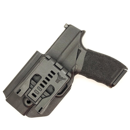 For the best Outside Waistband OWB Holster for the Springfield Armory Hellcat Pro handgun with or without a red dot sight shop Four Brothers 4BROS Holsters.
