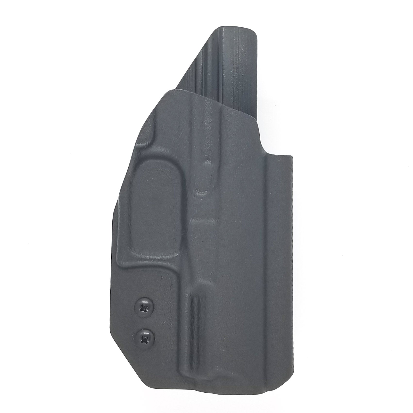 Outside Waistband Taco Style Holster for a 4" Walther PPQ M2 pistol. Adjustable retention High sweat shield and slide protection standard, medium and low height available on request. Custom material colors, patterns and belt attachments available upon request Each holster is vacuum formed with a precision machined mold