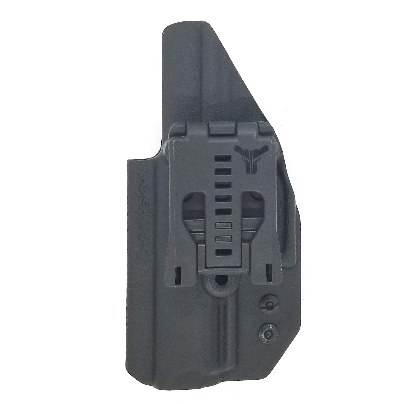 Outside Waistband Taco Style Holster for a 4" Walther PPQ M2 pistol. Adjustable retention High sweat shield and slide protection standard, medium and low height available on request. Custom material colors, patterns and belt attachments available upon request Each holster is vacuum formed with a precision machined mold